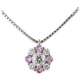 Colar com pingente Tasaki Au750 Diamond Sapphire Prata
