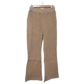 Autre Marque Pantalón Flare de Waffle Térmico Americana Castaño