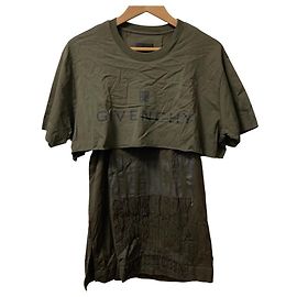 T-shirt con grafiche sovrapposte Givenchy Nero Verde Cachi
