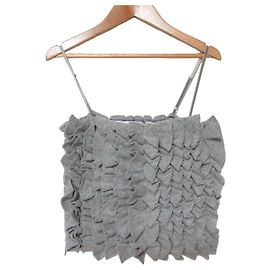 Autre Marque TOP THE FLATS KNIT SEW FRILL Camisole Bustier Marrone