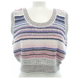 Chaleco de mezcla de cachemira Chanel Rosa Azul