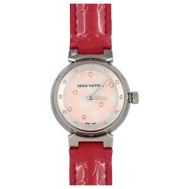 Louis Vuitton Tambour aus Edelstahl Pink