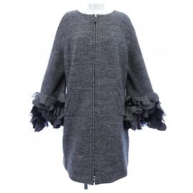 Chanel Wool Coat Brown Other