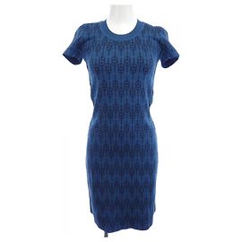 Hermès Vestido de seda Hermes CLIQUETIS Azul