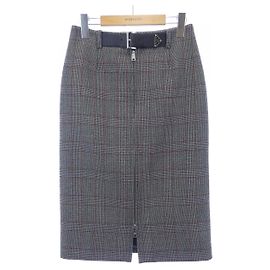 Prada Triangle Logo Skirt Brown Black Red