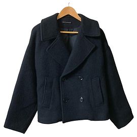 Autre Marque Yohji Yamamoto Wool Alpaca Double Breasted Short Coat Black