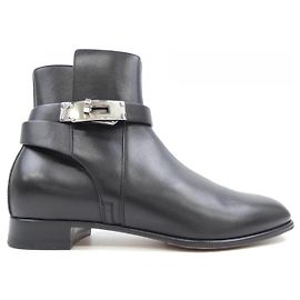 Hermès Bottes en cuir de veau Hermes Neo Kelly avec boucle Noir
