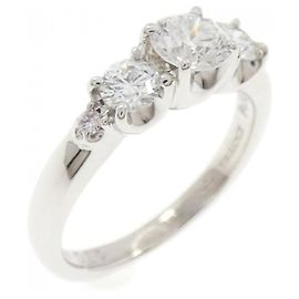Autre Marque Trilogy Platinum Diamond Ring Silvery