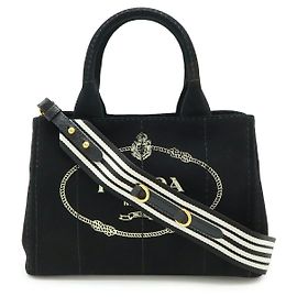 Prada CANAPA Canvas 2way Bag Black