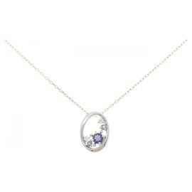 Autre Marque Collana in oro giallo K10 e oro bianco K10 con iolite D'oro