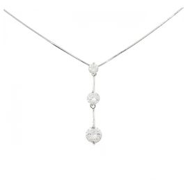 Autre Marque Collana con Diamanti Pt900 Pt850 Argento