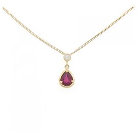 Mikimoto Au750 Ruby Diamond Necklace Golden