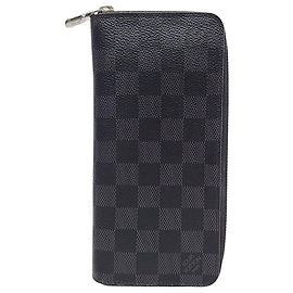 Louis Vuitton Damier Graphite Vertical Zipper Wallet Black