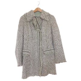 Autre Marque Abrigo de tweed EPOCA Beige Verde Verde claro