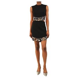 David Koma Black mirror top and skirt set - size UK 8 Black