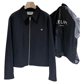 Céline Triomphe Wool-Twill Bomber Jacket Black Black