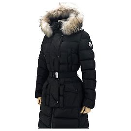 Moncler Chloé Steppjacke mit Waschbärfell Schwarz