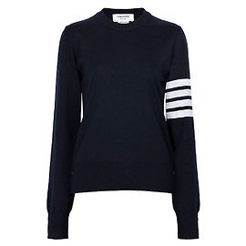 Thom Browne Suéter de lã azul-marinho com ajuste relaxado e assimétrico Azul
