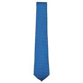 Hermès Nova gravata de seda bicolor Paco Ne Azul