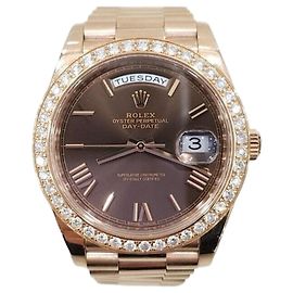Rolex Relógio Day-Date em ouro com Mostrador chocolate Multicor
