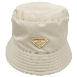 Prada Triangle Logo Re-Nylon Bucket Hat White
