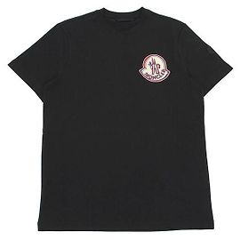 Moncler Baumwoll-T-Shirt mit Logo Schwarz