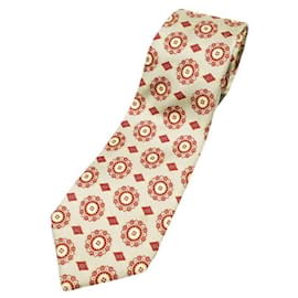 Autre Marque Corbata de seda Kiton Beige Amarillo