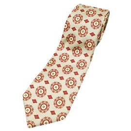 Autre Marque Kiton Silk Tie Beige Yellow