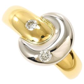 Autre Marque Pt850 K18YG Diamond Ring Golden
