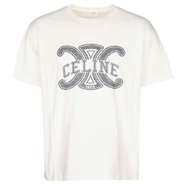 Céline Camiseta holgada en jersey de algodón Blanco