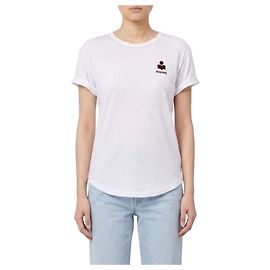 Isabel Marant Leinen T-Shirt mit Logo Rot