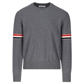 Thom Browne Pull en maille en laine coupe décontractée Marron