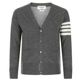 Thom Browne Fine Merino Wool Classic Cardigan Brown