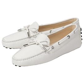 Tod's Gommino Leder-Mokassin Silber