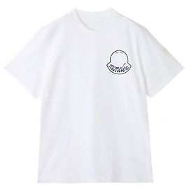 Moncler Baumwoll-T-Shirt mit Logo-Print Weiß