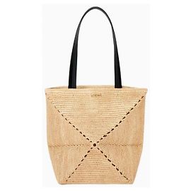 Loewe Tote pliante Medium Puzzle en raphia Orange