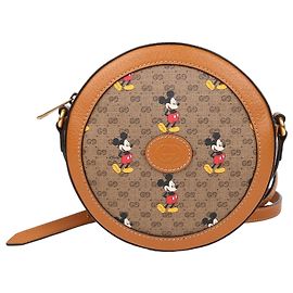 Gucci Mini borsa a tracolla rotonda Mickey Mouse Marrone