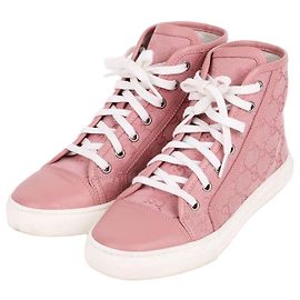 Gucci High-Top-Sneaker aus pinkem Canvas Pink
