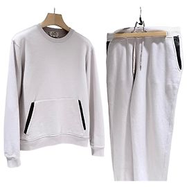 Hermès Trainer Baumwoll-Sweatshirt und Hose Set Silber