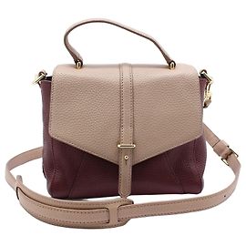 Tory Burch Bolsa de ombro, tiracolo e de mão em couro de grão bicolore com alça superior dourada Vermelho