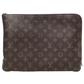 Louis Vuitton Clutch Etui Voyage em Canvas Monogram Marrom