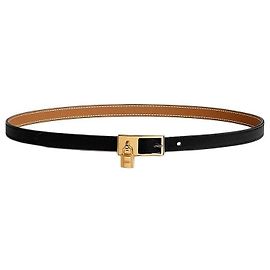 Hermès Lucky Reversible Leather Strap Women's Belt Noir Gold Golden