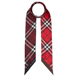Burberry Sciarpa di seta a quadri da donna Rosso