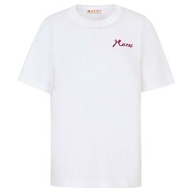 Marni T-shirt de algodão com detalhe de logótipo Branco