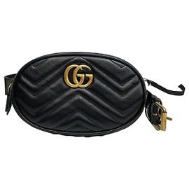 Gucci Marmont Matelassé Gürteltasche Silber