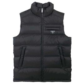 Prada Triangle Logo Nylon Padding Vest Jacket Black