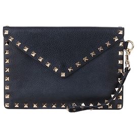 Valentino Clutch envelope Rockstud preta Preto