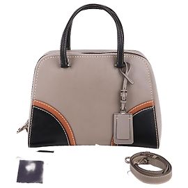 Prada Bolsa Tote e Bolsa de Ombro Bicolor Cinza Marrom
