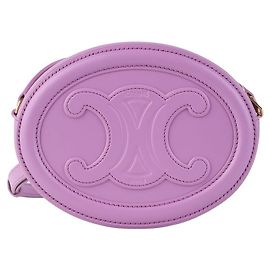 Céline Bolsa transversal Curve Triope Oval Pulse em pele lisa roxa Roxo