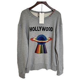 Gucci Gray Hollywood UFO Embroidered Sweatshirt Brown